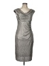 Connected Apparel 100% Polyester Metallic Silver Cocktail Dress Size 10 - photo 1