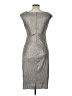 Connected Apparel 100% Polyester Metallic Silver Cocktail Dress Size 10 - photo 2