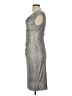 Connected Apparel 100% Polyester Metallic Silver Cocktail Dress Size 10 - photo 5