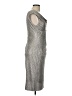 Connected Apparel 100% Polyester Metallic Silver Cocktail Dress Size 10 - photo 4