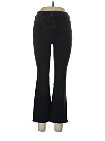 Madewell Kick Out Crop Jeans in Black Rinse Wash (view 1)