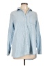 Old Navy 100% Cotton Checkered-gingham Blue Long Sleeve Button-Down Shirt Size L - photo 1