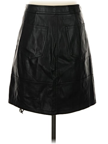 Karl Lagerfeld Paris Faux Leather Skirt (view 2)