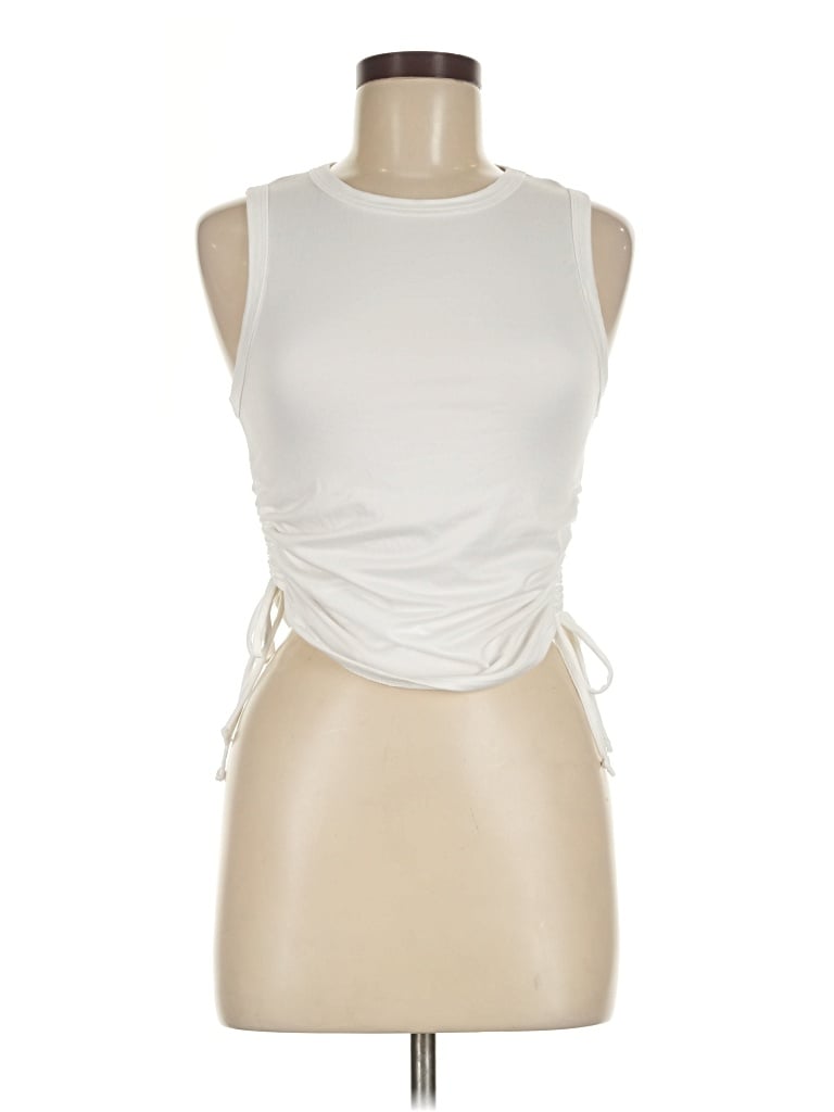 Pre-owned Caution To The Wind Sleeveless Top Ivory Halter Neckline Tops