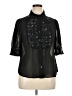Gracia 100% Polyester Black 3/4 Sleeve Blouse Size 1X - photo 1