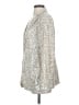 Ann Taylor LOFT 100% Polyester Metallic Silver Blazer Size 2 - photo 5