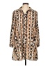 Three Eighty Two Animal Print Tan Long Sleeve Blouse Size L - photo 1