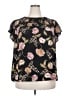 Daniel Rainn 100% Polyester Floral Black Short Sleeve Blouse Size 2X - photo 1