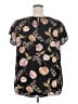 Daniel Rainn 100% Polyester Floral Black Short Sleeve Blouse Size 2X - photo 2