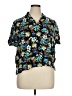 Sag Harbor 100% Rayon Floral Black Short Sleeve Blouse Size XL - photo 1