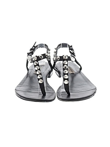 Balenciaga Leather Studded T-Strap Sandals (view 2)