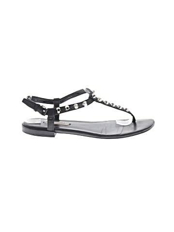 Balenciaga Leather Studded T-Strap Sandals (view 1)