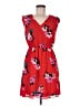 41Hawthorn 100% Polyester Floral Red Casual Dress Size Med Petite - photo 1
