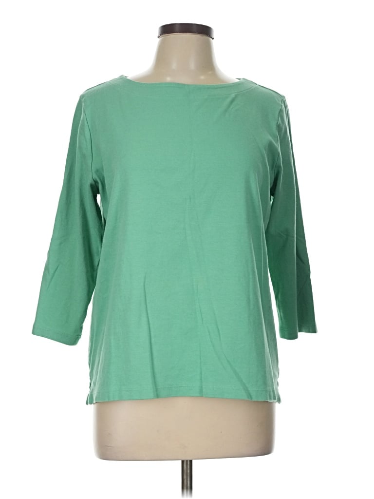 Pre-owned Coldwater Creek 3/4 Sleeve T-shirt In Green