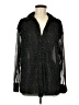 Elan 100% Polyester Stars Black Long Sleeve Blouse Size M - photo 1
