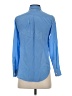 J.Crew 100% Silk Blue Long Sleeve Silk Top Size 00 - photo 2