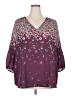 Collective Concepts 100% Polyester Burgundy 3/4 Sleeve Blouse Size 2X - photo 1