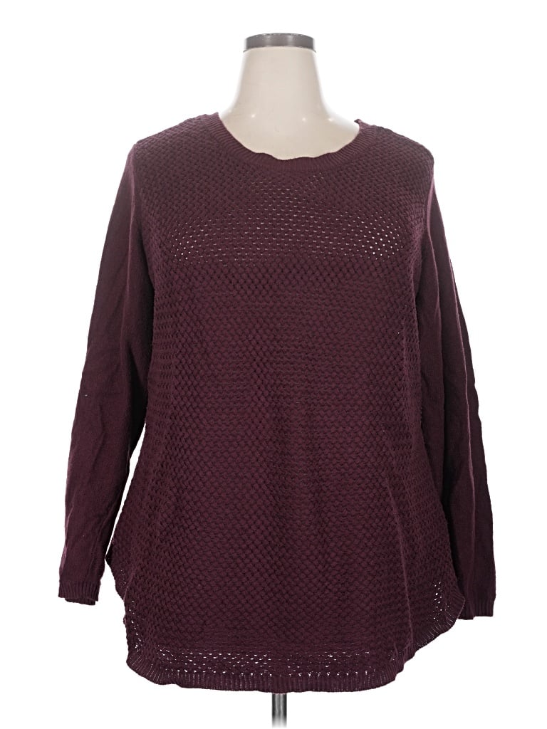 Pre-owned Lety & Me Pullover Sweater In Burgundy
