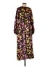 Topshop 100% Polyester Print Black Casual Dress Size 10 - photo 1
