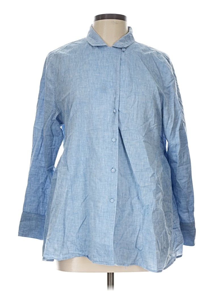 Pre-owned Pomander Place Long Sleeve Button Down Shirt In Blue