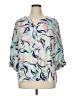 FDJ 100% Viscose Print Blue 3/4 Sleeve Blouse Size XL - photo 1
