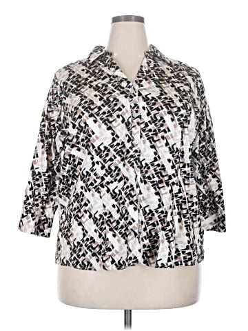 212 Collection 3/4 Sleeve Button-Down Shirt (view 1)