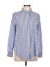 H&M 100% Cotton Stripes Blue Long Sleeve Button-Down Shirt Size 10 - photo 1