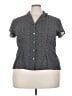 Covington 100% Polyester Polka Dots Gray Short Sleeve Blouse Size 22 - photo 1