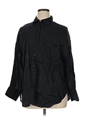 Zara 3/4 Sleeve Button-Down Shirt (view 1)