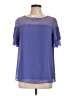 I.N. Studio 100% Polyester Blue Short Sleeve T-Shirt Size L - photo 1