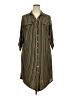 Mlle Gabrielle Stripes Brown Casual Dress Size 4X - photo 1