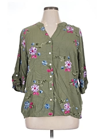 Kindred 3/4 Sleeve Button-Down Shirt (view 1)