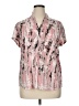 N Touch Metallic Pink Short Sleeve Blouse Size XL - photo 1