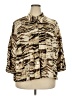 Ruby Rd. 100% Linen Animal Print Brown 3/4 Sleeve Button-Down Shirt Size 3X - photo 1