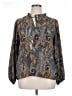 Sunny Leigh 100% Polyester Paisley Blue Long Sleeve Blouse Size XL - photo 1