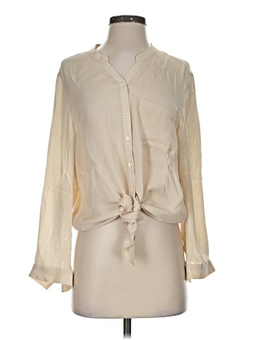 Joie Long Sleeve Silk Top (view 1)