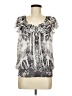 One World 100% Polyester Silver Short Sleeve Blouse Size M - photo 1