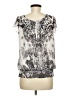 One World 100% Polyester Silver Short Sleeve Blouse Size M - photo 2