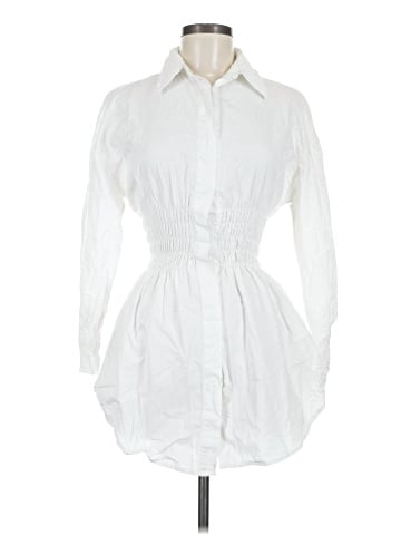 Pink Ripple Long Sleeve Button-Down Shirt (view 1)
