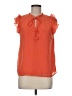 1.State 100% Polyester Orange Short Sleeve Blouse Size M - photo 1