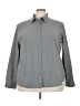 Travelsmith Solid Gray Long Sleeve Button-Down Shirt Size 3X - photo 1