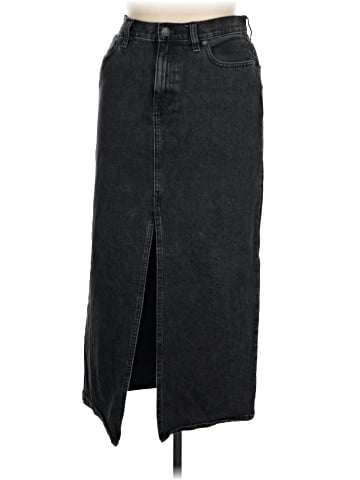 Madewell Denim Mid-Rise Maxi Skirt in Lunar Wash (view 1)