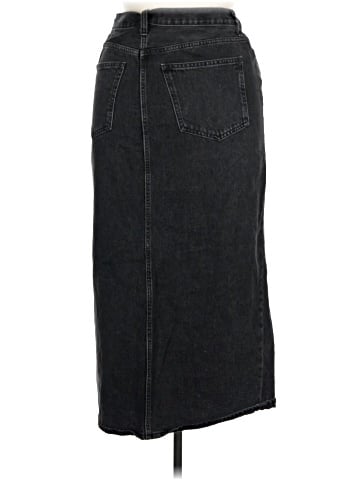 Madewell Denim Mid-Rise Maxi Skirt in Lunar Wash (view 2)