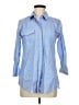 Theory 100% Cotton Blue 3/4 Sleeve Button-Down Shirt Size M - photo 1