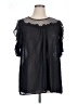 Suzanne Betro 100% Polyester Black Short Sleeve Blouse Size XL - photo 1