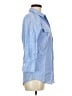 Theory 100% Cotton Blue 3/4 Sleeve Button-Down Shirt Size M - photo 4