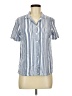 Pretty Vacant Stripes Blue Short Sleeve Blouse Size M - photo 1
