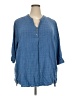 North Style Blue 3/4 Sleeve Blouse Size 2X - photo 1