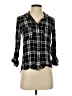 Stoosh 100% Rayon Plaid Black 3/4 Sleeve Button-Down Shirt Size S - photo 1