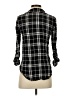 Stoosh 100% Rayon Plaid Black 3/4 Sleeve Button-Down Shirt Size S - photo 2